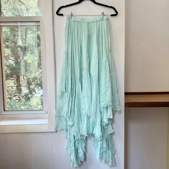 New Free People FP One Clover Skirt Maxi Mid Rise Pull On Lightweight Flowy XS - Picture 11 of 14
